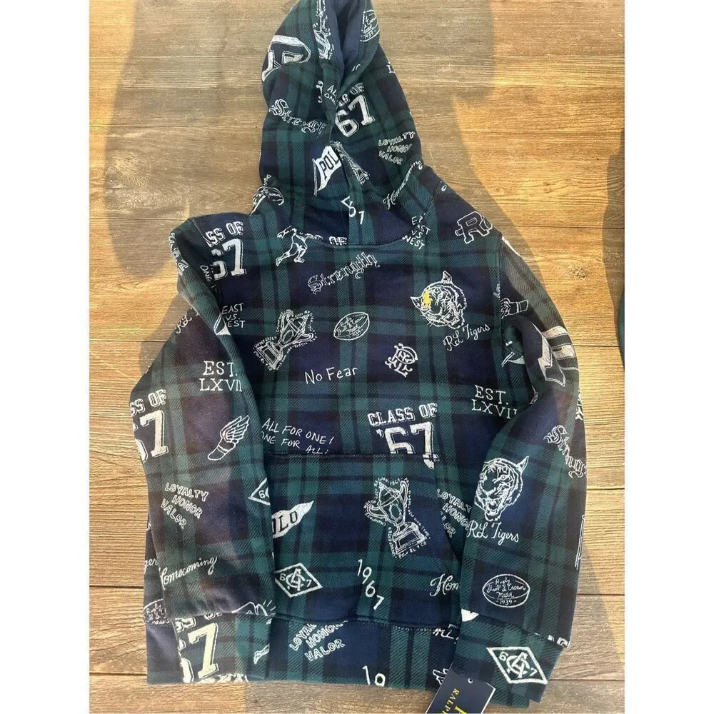 Polo Ralph Lauren Boys, size 7, Hoodie All Over Print, NWT